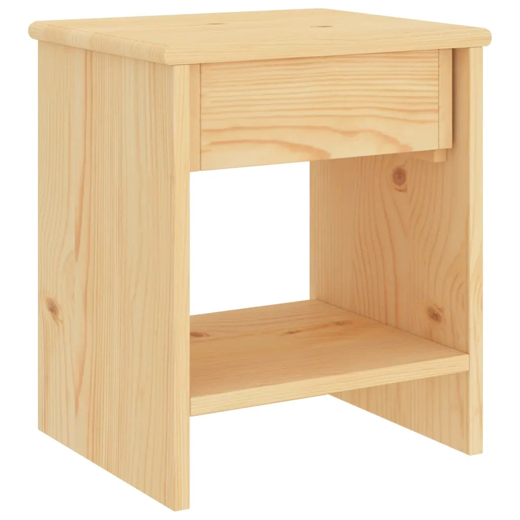 Comodino Legno Chiaro 35x30x40 cm in Legno Massello di Pino cod mxl 31053