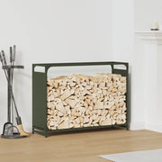 vidaXL Rastrelliera per Legna da Ardere Verde Oliva 90x28x65 cm