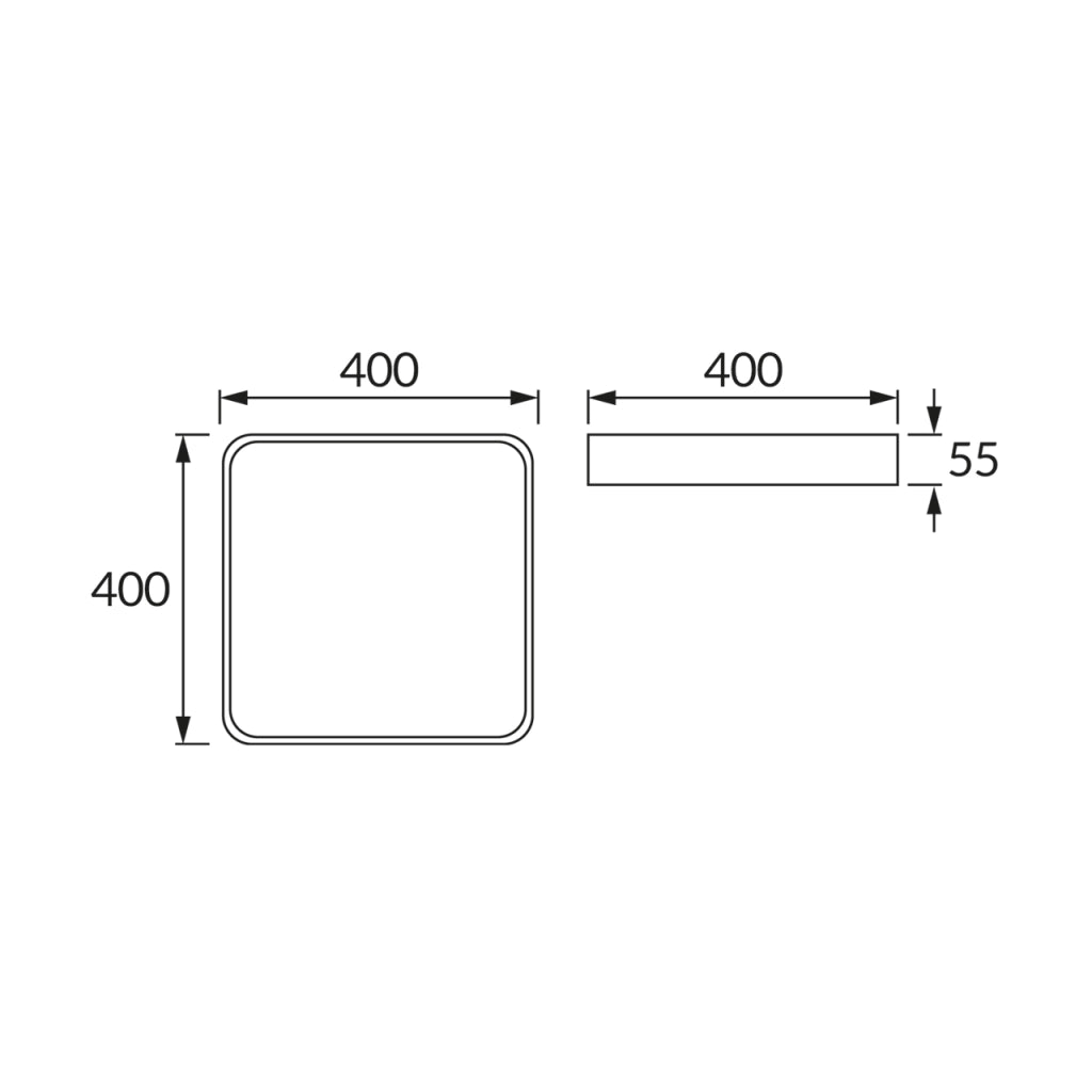 Plafoniera LED quadrata 40cm bianca 24W 4000K Totem Struhm