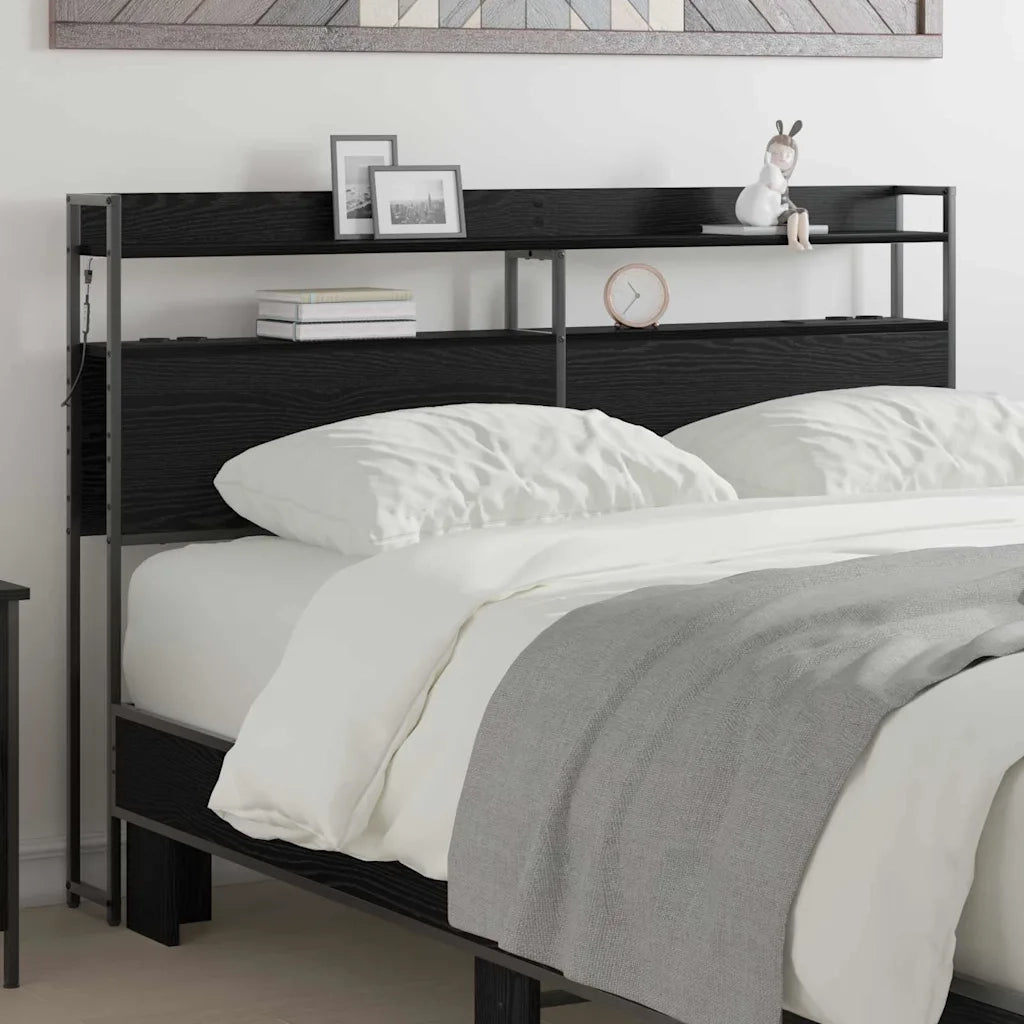 vidaXL Testata contenitore Rovere nero 150 cm Legno multistrato