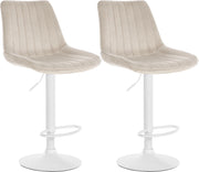 2er Set Barhocker Toni Samt weiЯ