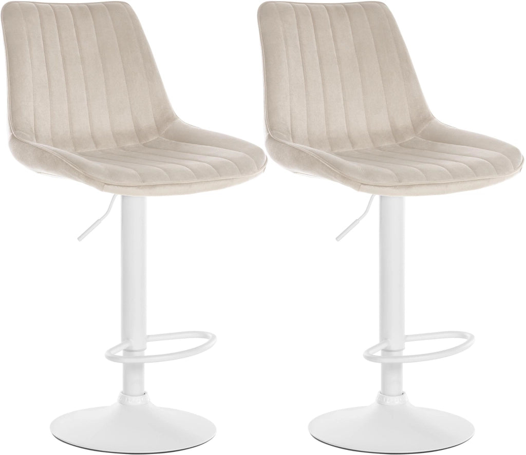 2er Set Barhocker Toni Samt weiЯ