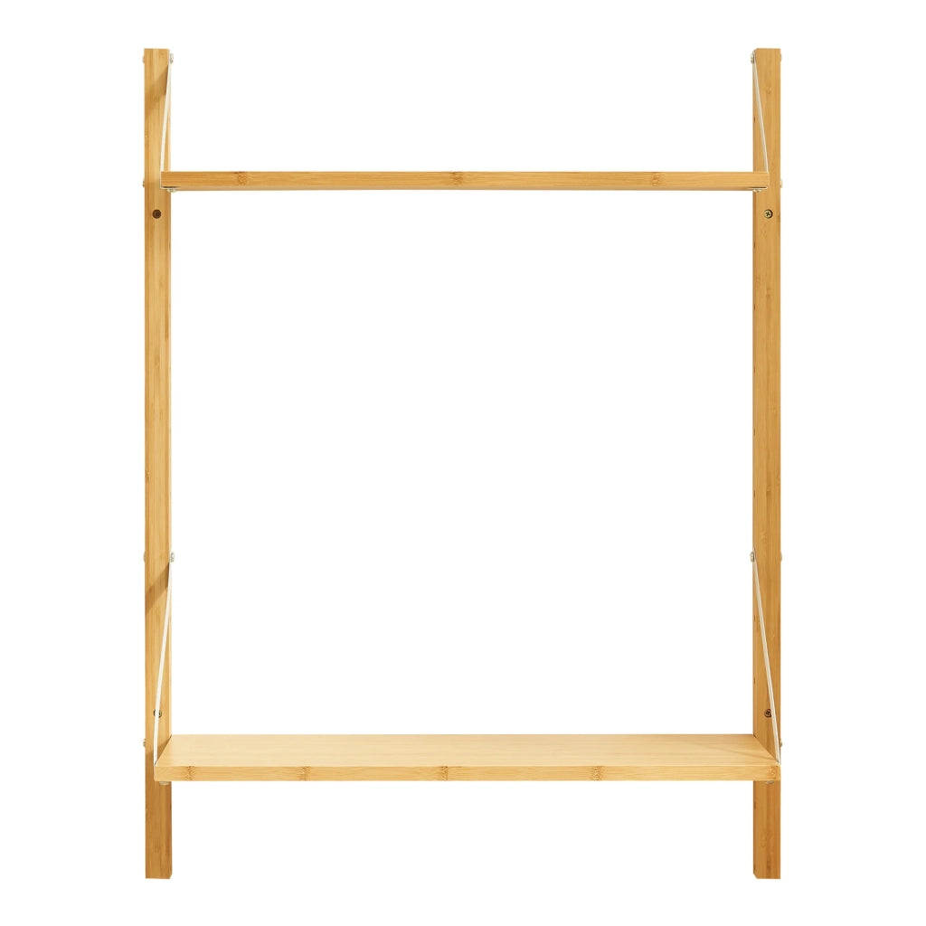 Scaffale dal design senza tempo per soggiorno/camera da letto mobiletto portaoggetti da parete 85 x 65 x 25 cm bambù naturale 03_0011296