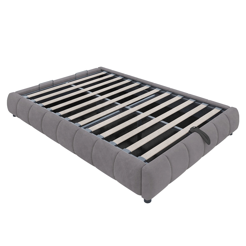 Letto-Xylo-140x200 cm-LED, idraulico, sospeso, grigio