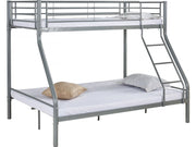 Letto a castello in metallo "Leo" - 90/140 x 190 cm - Taupe