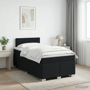 Letto box spring con materasso Nero 120 x 190 cm Tessuto 3450434