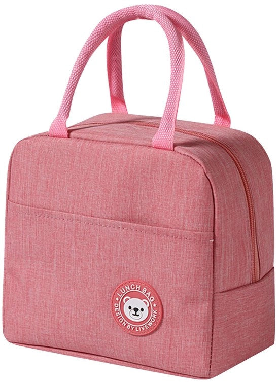 Borsa di picnic opaca, borsa per pranzo termica con strato isolante, borsa per picnic e scuola con chiusura opaca, impermeabile e termica per ufficio e picnic (rosa)