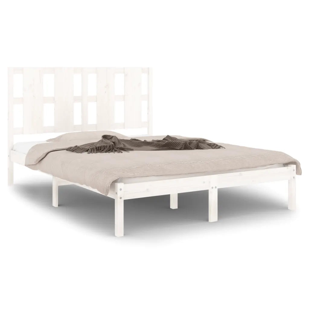 Giroletto senza Materasso-Struttura Letto Bianco 120x200 cm Legno Massello Pino 373858