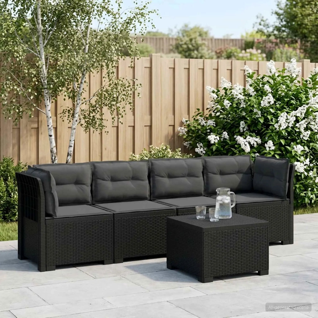 Divano da Giardino a 4 Posti con Cuscini in Stile Rattan PP 3443871