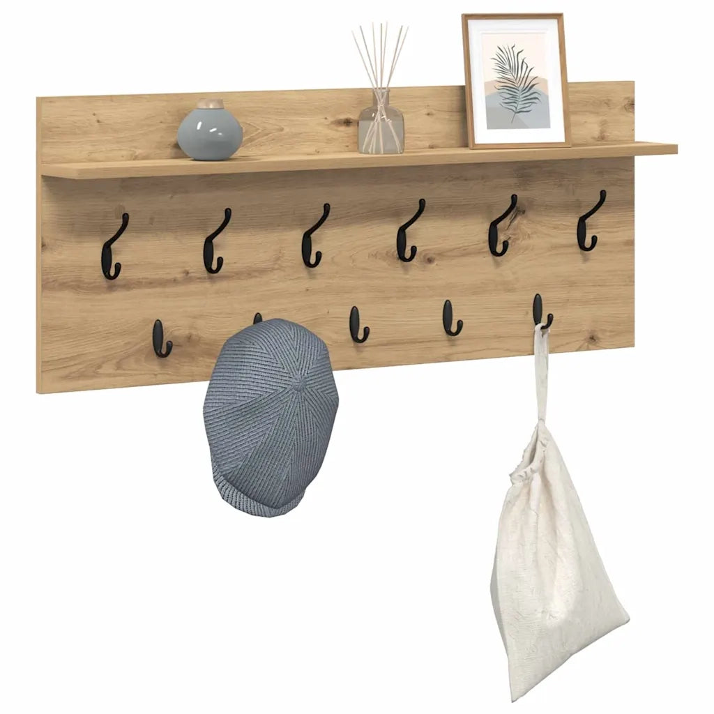 vidaXL Appendiabiti a muro rovere artigianale Legno multistrato