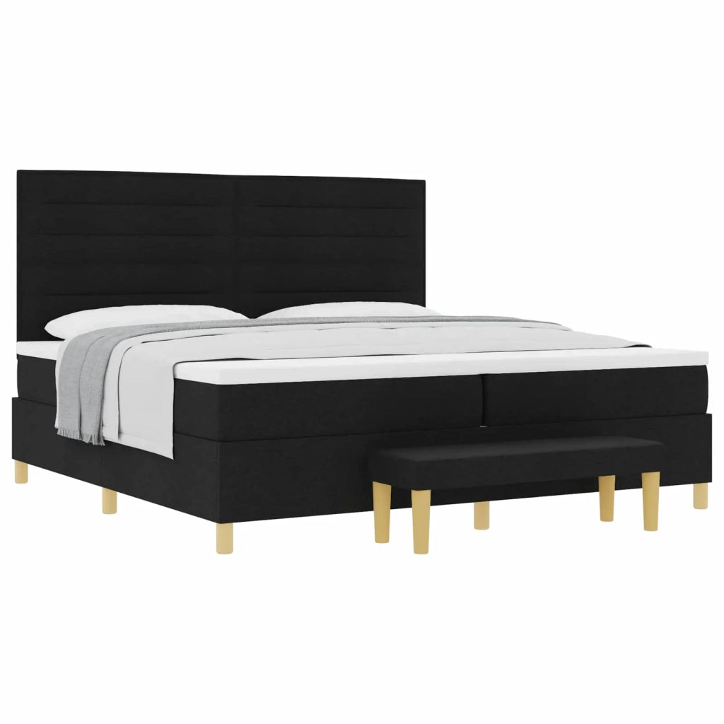Letto a molle con materasso Nero 200 x 200 cm Tessuto 3344249