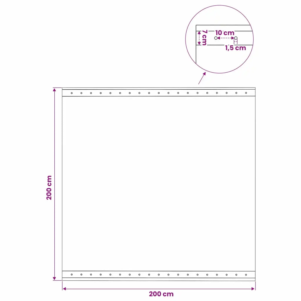 Telo con Occhielli Verde 2 x 2 m 260 gsm PE 42039262