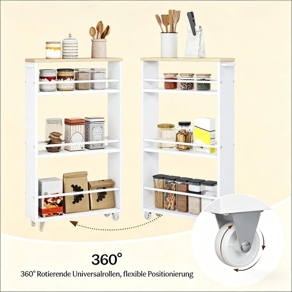 Scaffale Stretto con Ruote Cucina ¨C Minimal ¨C Multiuso Salvaspazio