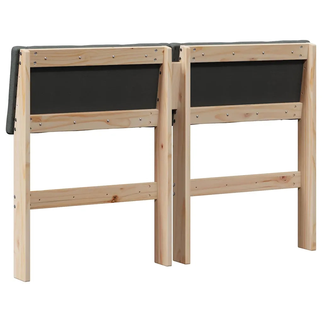 Testiera imbottita-Testiera con Cuscini-Testata Grigio scuro 120 cm Pino massello 702430