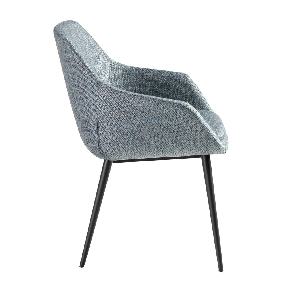Sedia in tessuto blu grigio screziato