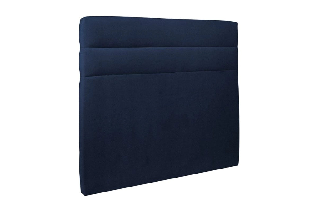 Testiera in tessuto velluto blu oceano con linee L135 cm
