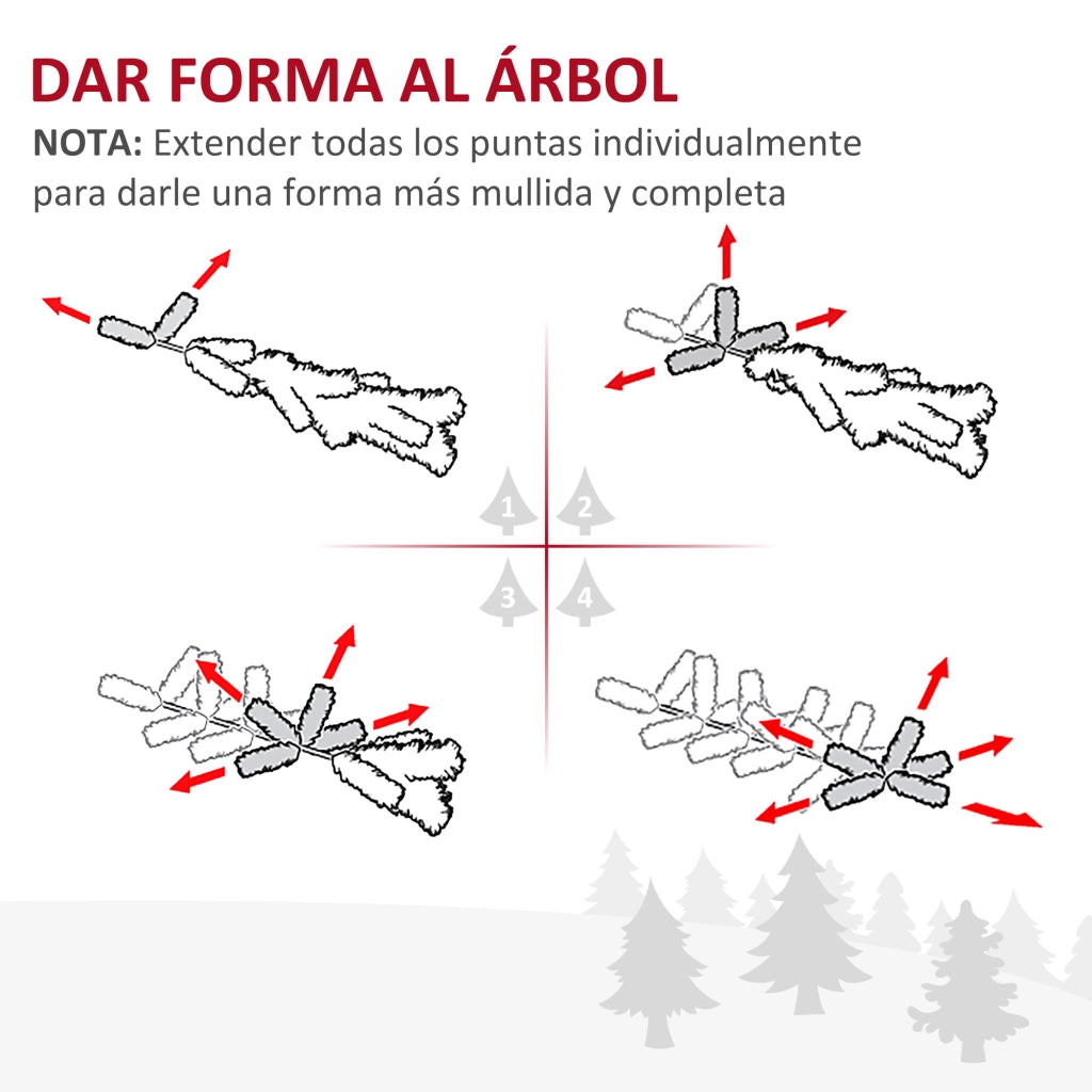 Albero di Natale Artificiale 180 cm con Base ¨C zephmum ¨C Bianco