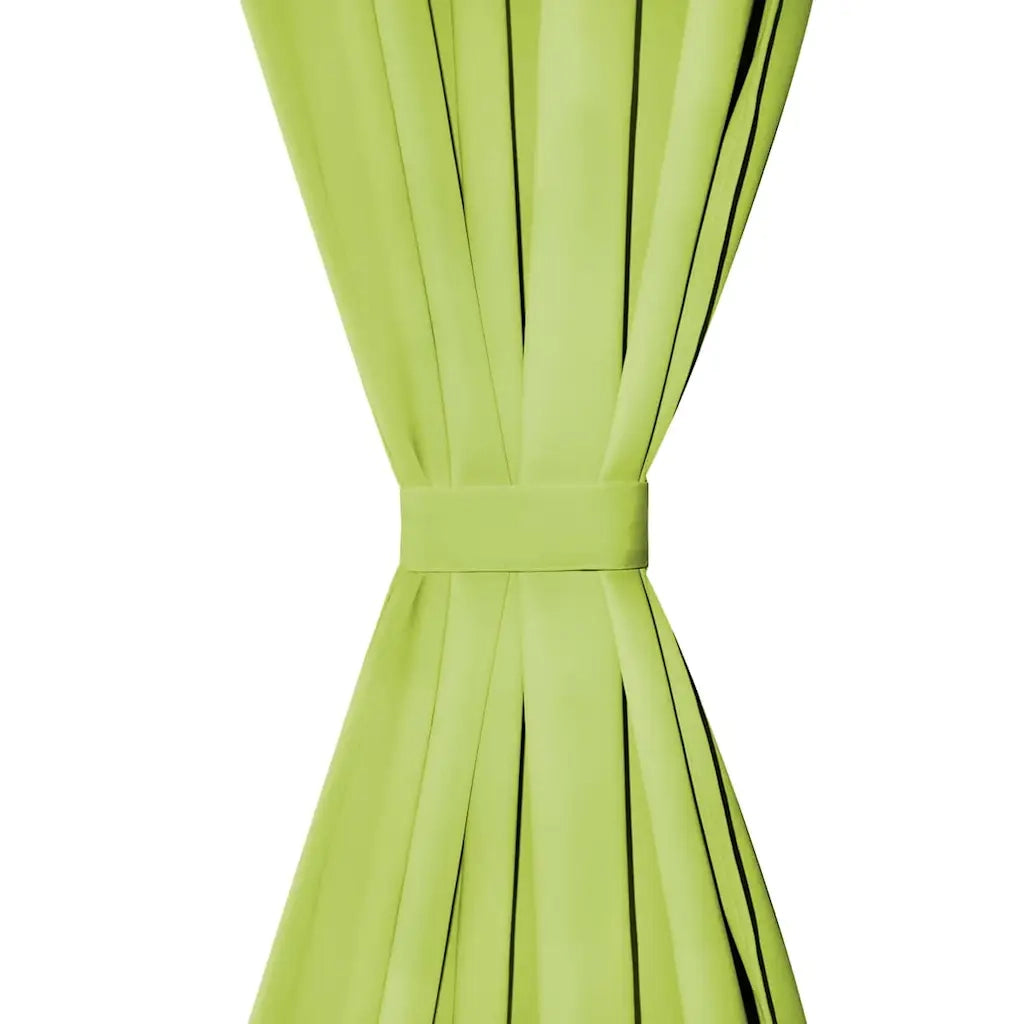 2 Pz Tende in Micro Raso con Passanti 140x175 cm Verdi 132222