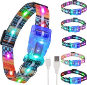 Collare per cane LED regolabile - Ricaricabile e impermeabile con luce lampeggiante per cani di taglia media e grande