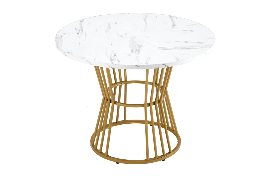 Set da pranzo 5 pezzi con tavolo rotondo ?100 cm e 4 sedie in velluto