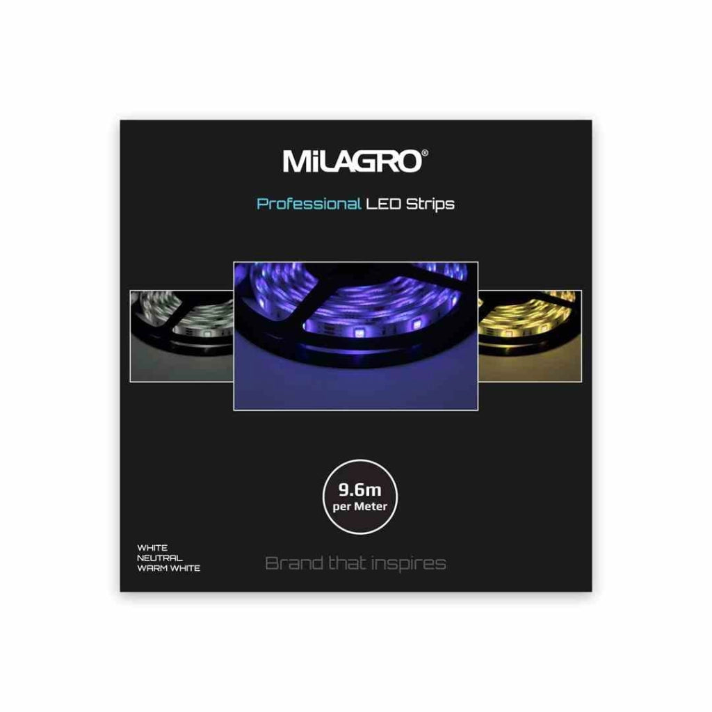 Striscia LED Milagro PRO 5m 48W 3000K IP65 bianco caldo