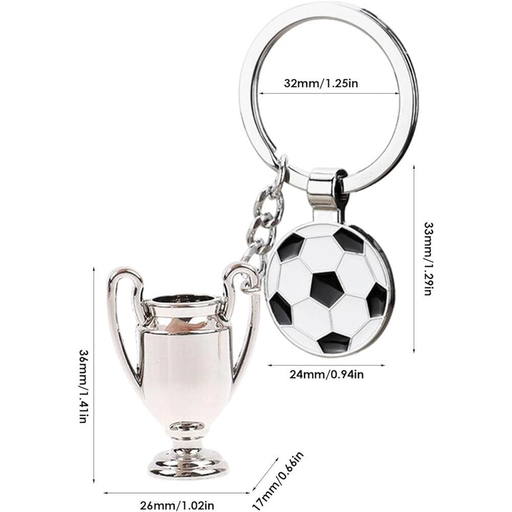 Trade Shop - Set 12 Pz Portachiavi Da Calcio Con Pallone Coppa Per Uomo Donna Sportivo Bomboniere -