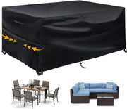 Hoes Acquaproteggiato per Mobili da Giardino, 180x120x74cm Hoes Stoffosso Oxford Stoffa, Set di Mobili da Giardino con Tavolo e Copertura per Mobili da Terrazza