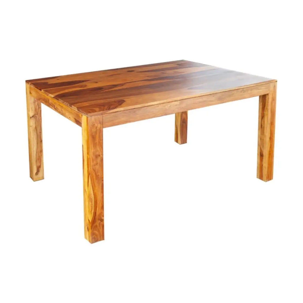 Table TAVINA – Legno massiccio di sheesham – 135 cm – Piano spesso 97 mm – Stile rustico