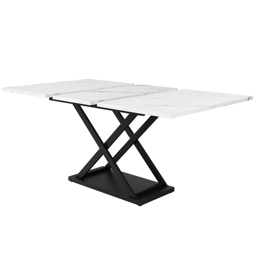 Tavolo da pranzo allungabile con 4 sedie in velluto, struttura in MDF e metallo, per cucina 120 × 80 × 75 cm