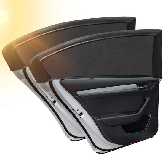 Zonwering Automatica con Protezione UV - Zonwering per Finestre - Zonwering per Bambini - Zonwering con Maniglioni - Tessuto Respirante - Privacy e Sicurezza - Parasole per Auto con Tettiera