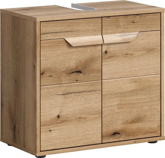 Cassettiera per doccia - cassettiera - arredo bagno - finitura naturale legno - 64 cm x 60 cm x 34 cm