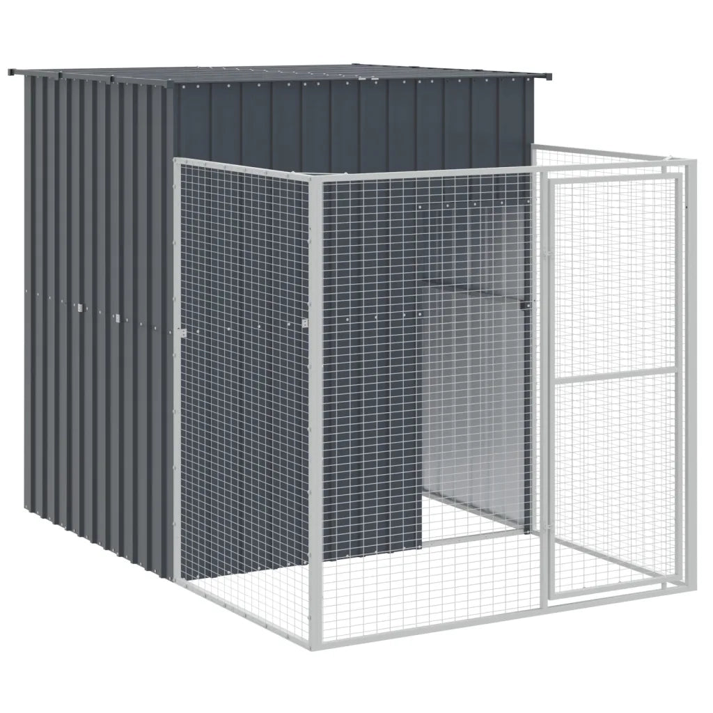 Casetta Cani con Corsa Antracite 165x1067x181cm Acciaio Zincato 3189102