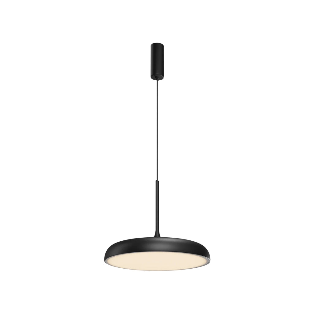 Maytoni Lampadario moderno Gerhard 1 luce LED integrato nero metallo diffusore acrilico