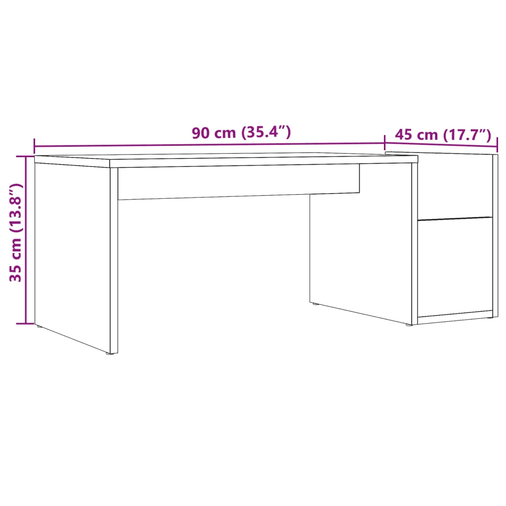 Tavolino da Salotto Rovere Artigianale 90x45x35cm in Truciolato 856057