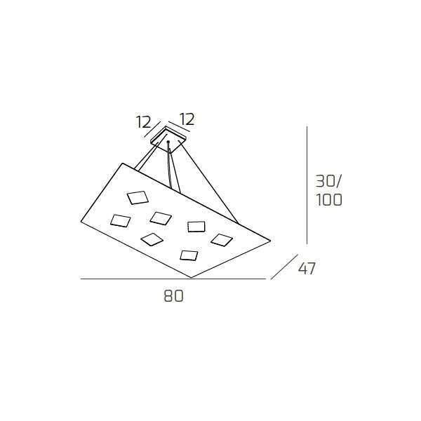 NOTE SOSPENSIONE 7 LUCI ATTACCO GX53 GRIGIO