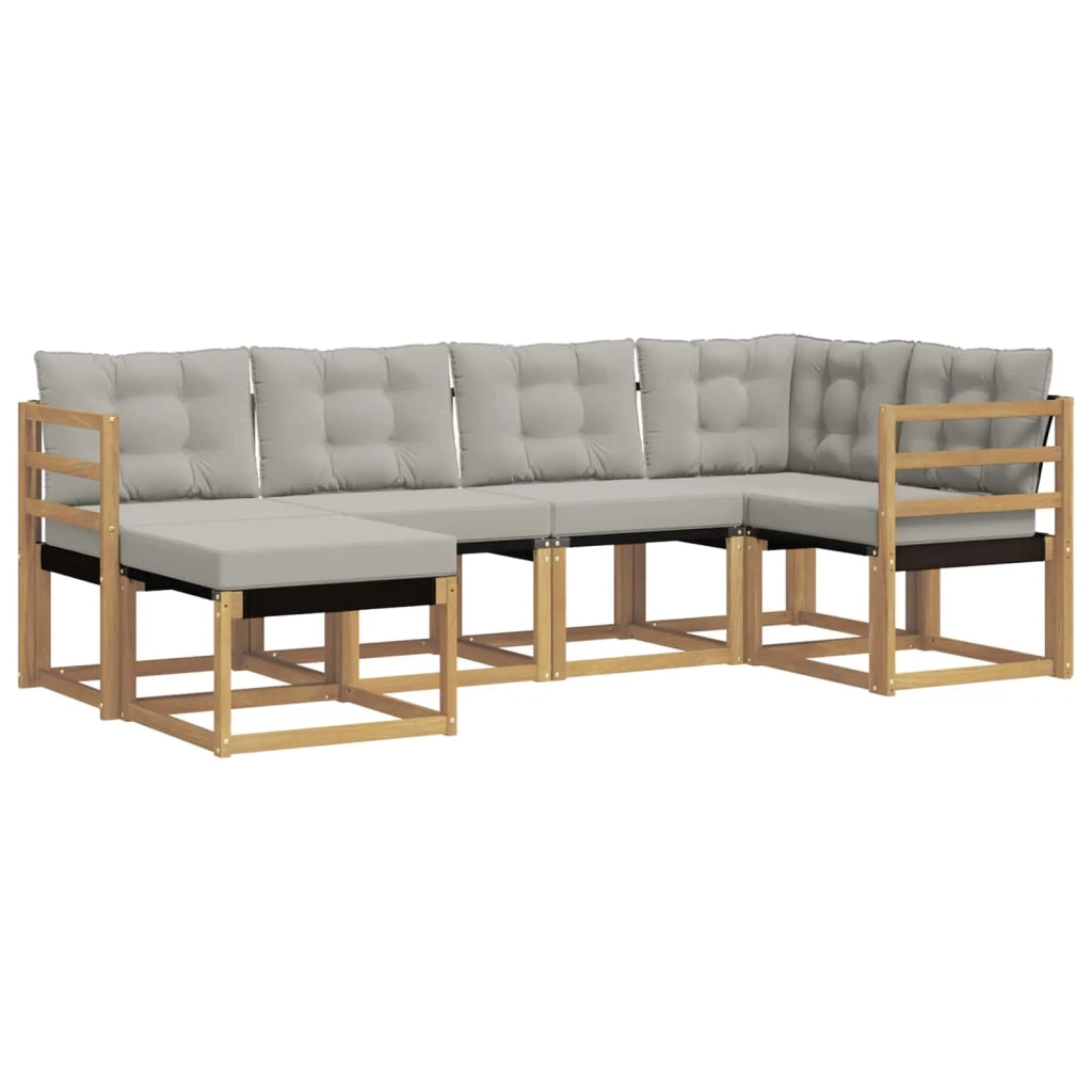 Set di divani da esterno 6 pz Bianco e Grigio Chiaro 3389633