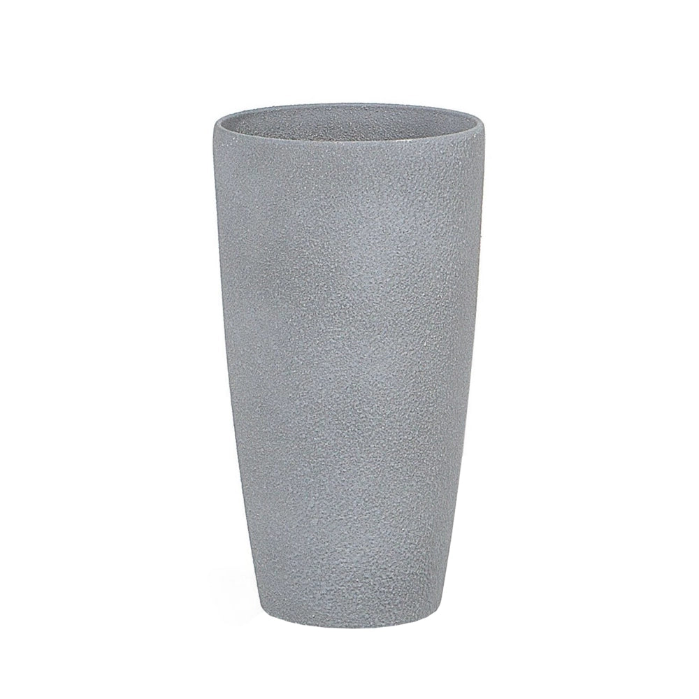 Set di 2 vasi polvere di pietra grigio 23 cm coppia di fioriere accessori decorativi per interni e esterni moderni e minimalisti