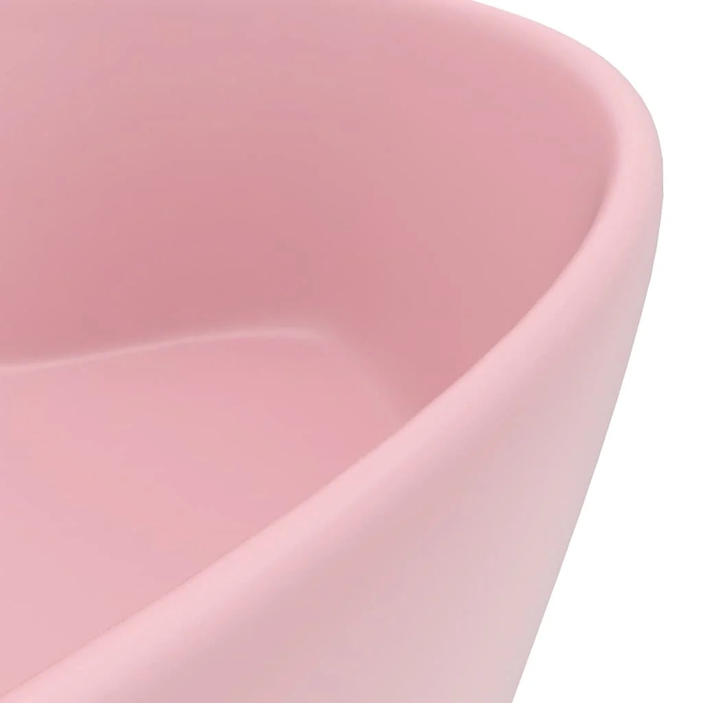 Lavabo di lusso con troppopieno lavabo da appoggio lavabo da bagno stanza da trucco casa 36x13 cm ceramica rosa opaca 02_0002774