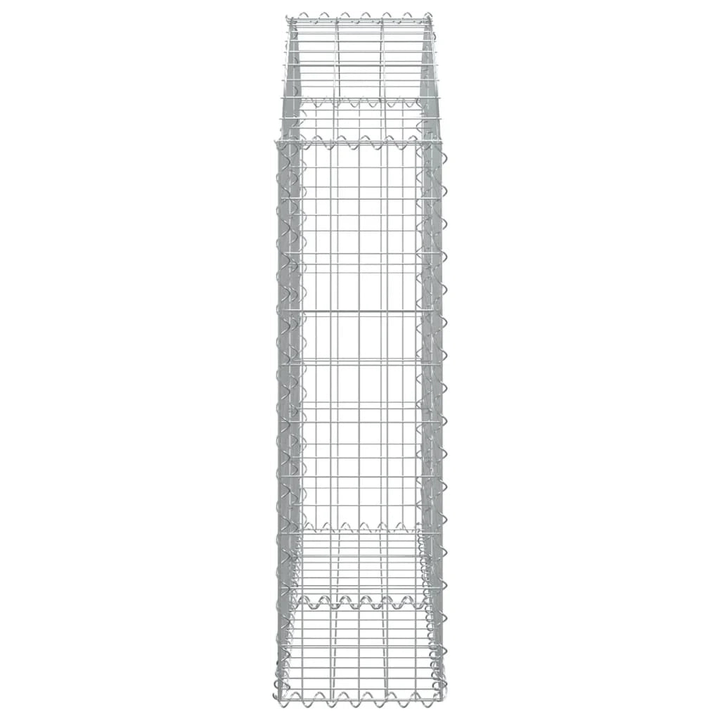 Gabbione recinto a gabbia muro di contenimento ad arco 100 x 30 x 100/120 cm ferro zincato argento 02_0039950