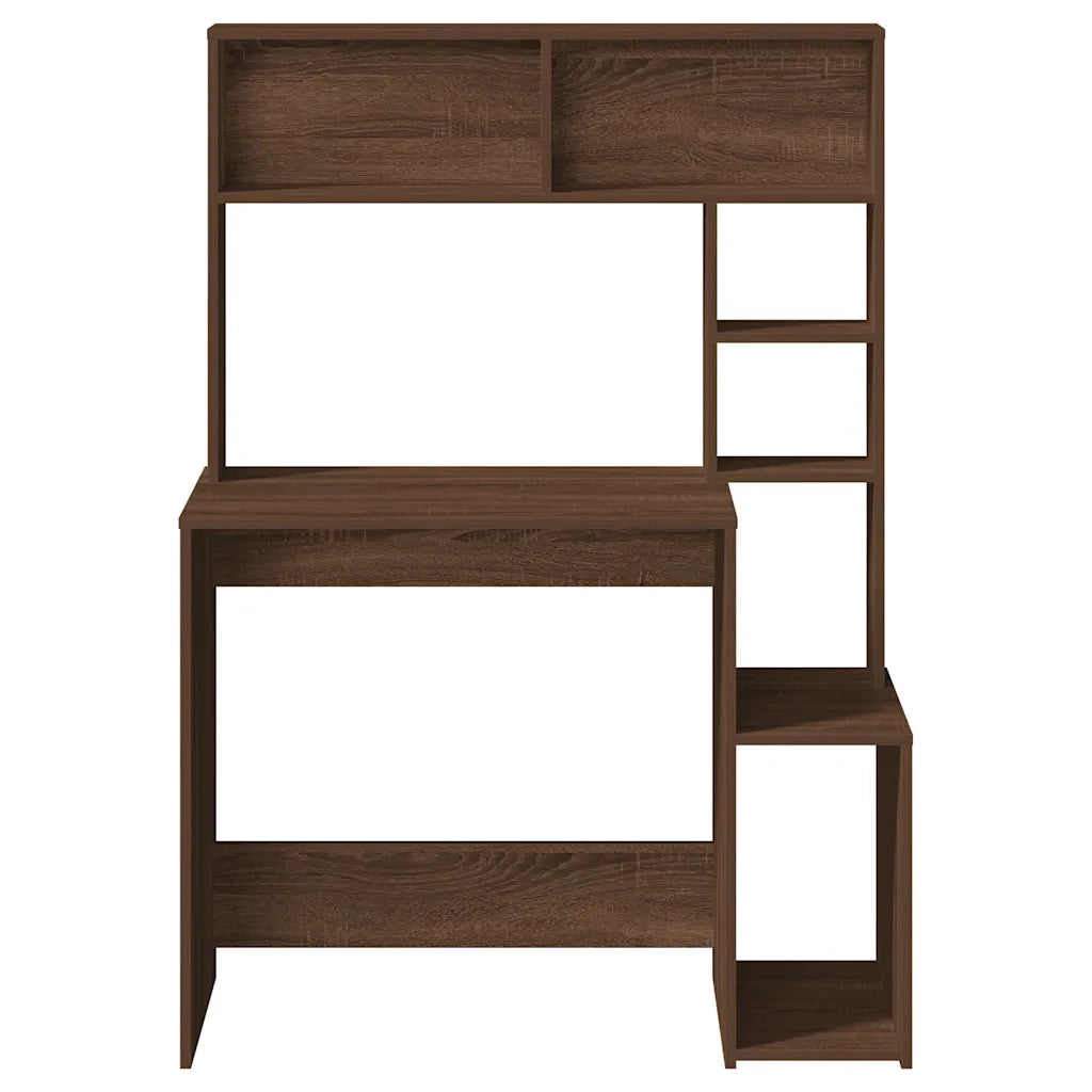 Scrivania Mensole Rovere Marrone 100x45x140cm Legno Multistrato 860442