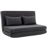 Divano letto convertibile 3 in 1 con schienale regolabile in corda grigio scuro 74 × 135 × 88 cm