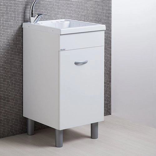 Lavatoio 45x50 in nobilitato 1anta con vasca in ABS - Bianco