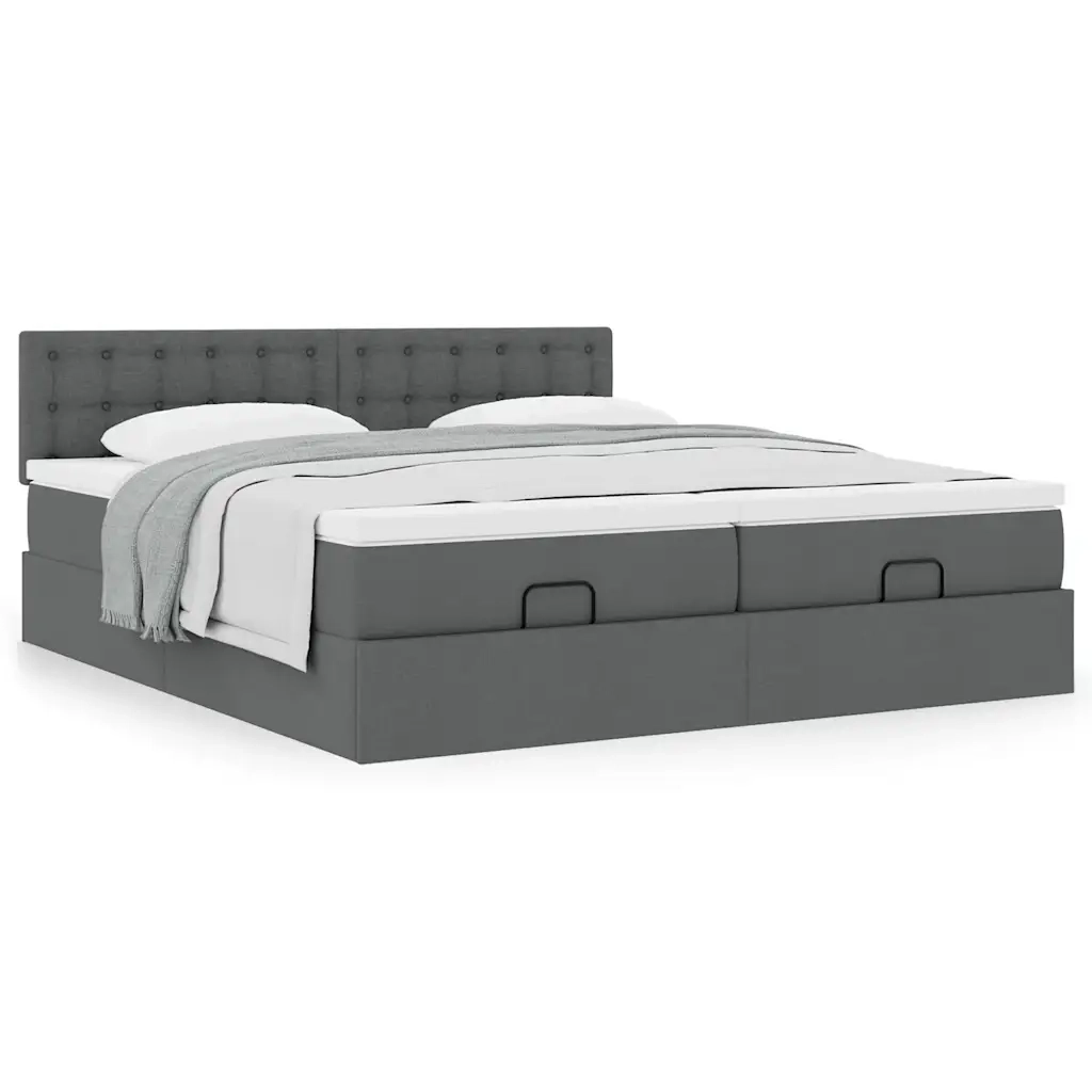 Struttura Letto Pouf con Materassi 160x200 cm in Tessuto 3312030