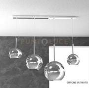 SOSP. OTTONE SAT. RETTANGOLARE 4 LUCI VETRI (1 GRANDE+1 MEDIO+2 PICCOLO) TUTTI CROMO 1155OS-S4 RMIX-CR