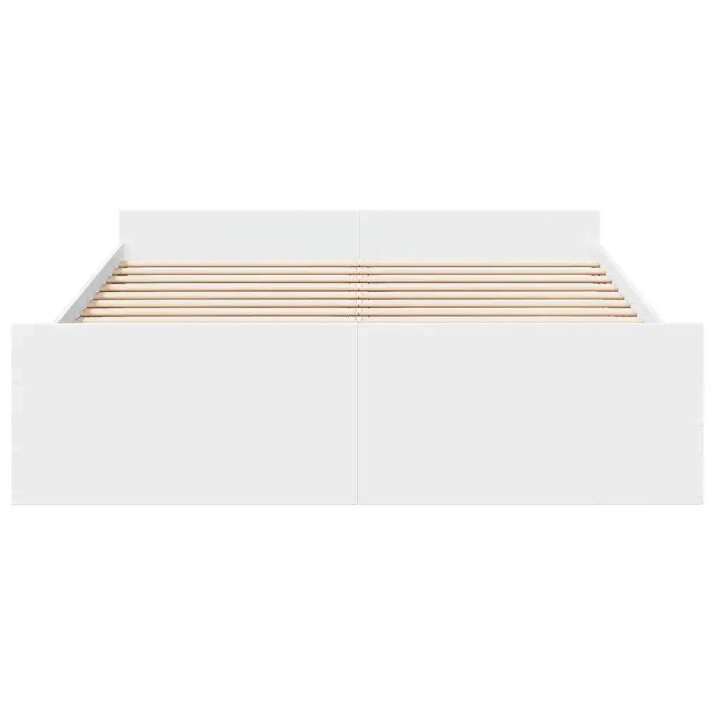 Giroletto con Cassetti Bianco 160x200 cm in Legno Multistrato