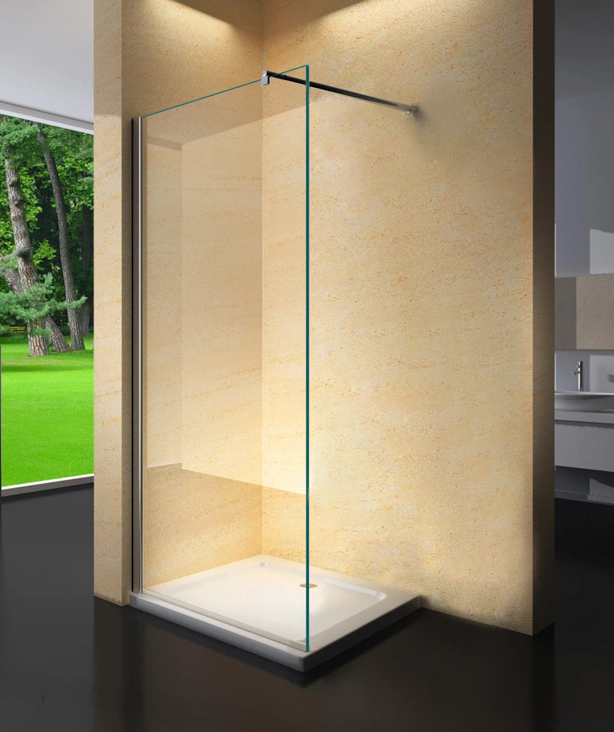 Parete doccia walk in cristallo 8mm trasparente 100cm H 195cm BERNA