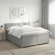 Letto box spring con materasso Grigio Chiaro 200 x 200 cm 3452506