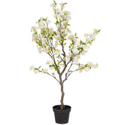 Pianta di ciliegio artificiale decorativa bianco 74x69x132