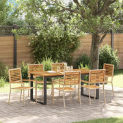 Set da Pranzo per Giardino 7 pcs Beige Legno di Acacia Massello 3365465