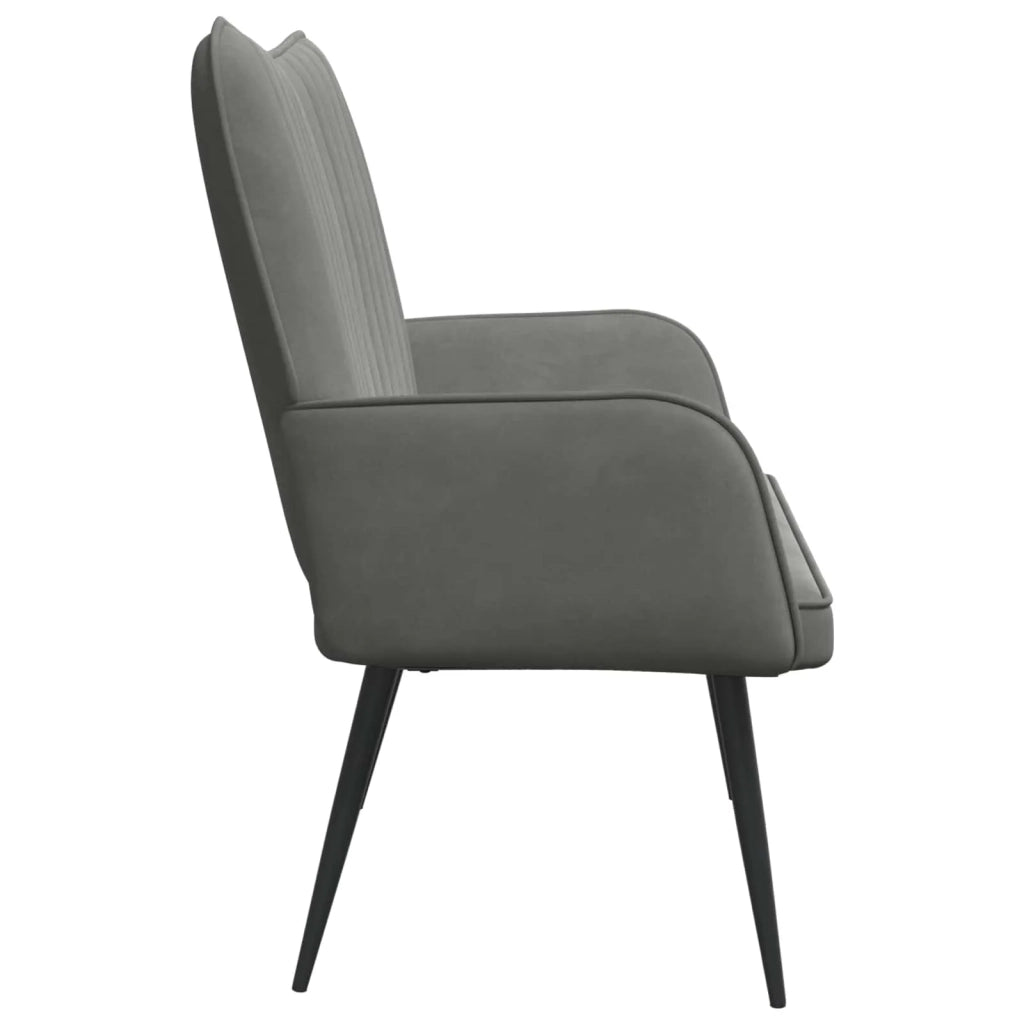 Sofa a Due Posti Grigio scuro 115 x 61 x 87 cm Velluto